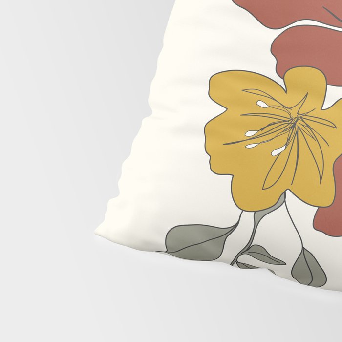 Colorful Thoughts Minimal Line Art Woman Face I Pillow Sham Gallery Image 4