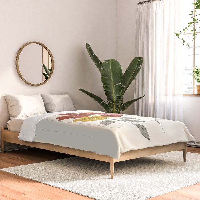 Colorful Thoughts Minimal Line Art Woman Face I Comforter Gallery Image 2