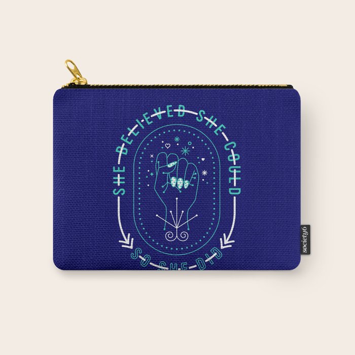 She Believed - Navy & Turquoise Palette Carry All Pouch Gallery Image 1