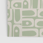 Mid Century Modern Piquet Geometric Multi Abstract Minimalist Pattern in Sage Green and Beige Poster Gallery Image 3