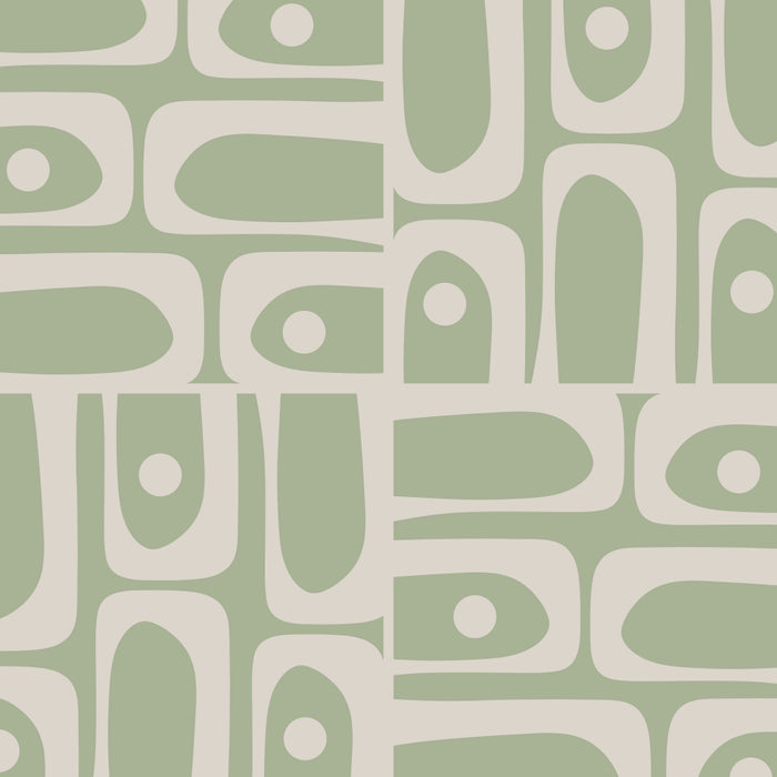 Mid Century Modern Piquet Geometric Multi Abstract Minimalist Pattern in Sage Green and Beige Coffee Mug Gallery Image 2