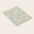 Mid Century Modern Piquet Geometric Multi Abstract Minimalist Pattern in Sage Green and Beige Notebook Gallery Image 3