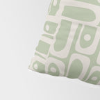 Mid Century Modern Piquet Geometric Multi Abstract Minimalist Pattern in Sage Green and Beige Pillow Sham Gallery Image 4