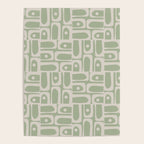 Mid Century Modern Piquet Geometric Multi Abstract Minimalist Pattern in Sage Green and Beige Poster Gallery Image 4