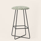 Mid Century Modern Piquet Geometric Multi Abstract Minimalist Pattern in Sage Green and Beige Stool Gallery Image 1