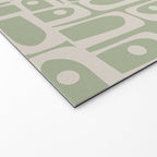 Mid Century Modern Piquet Geometric Multi Abstract Minimalist Pattern in Sage Green and Beige Welcome Mat Gallery Image 2