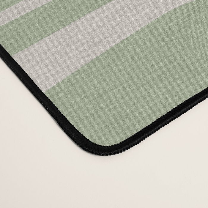 Mid Century Modern Piquet Geometric Multi Abstract Minimalist Pattern in Sage Green and Beige Desk Mat Gallery Image 4