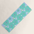 Bright Summer Floral Mid-Century Style Flower Pattern Yoga Mat Gallery Image 1