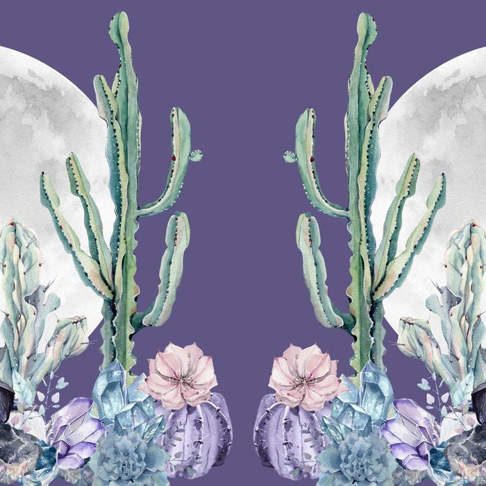 Desert Cactus Full Moon Succulent Garden on Purple Coffee Mug Gallery Image 2