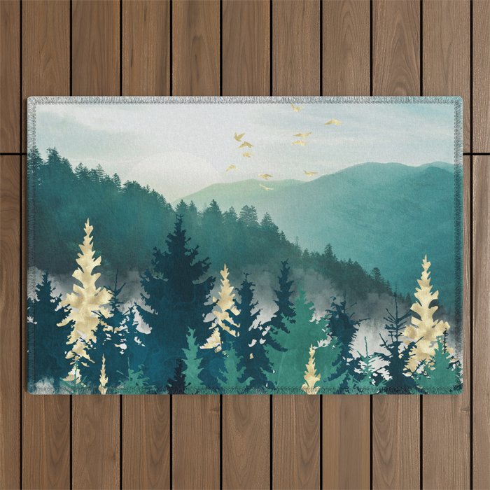 Blue Forest Mist Outdoor Rug Gallery Image 1