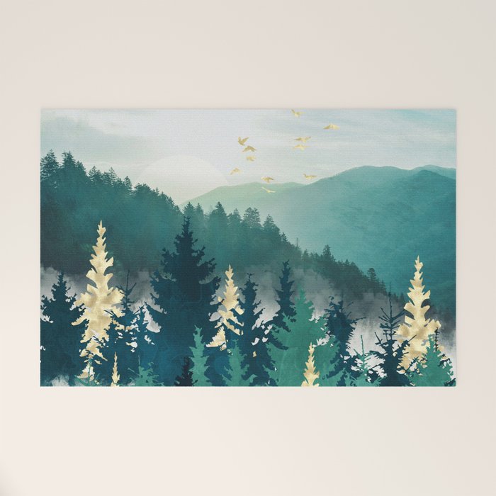Blue Forest Mist Welcome Mat Gallery Image 1