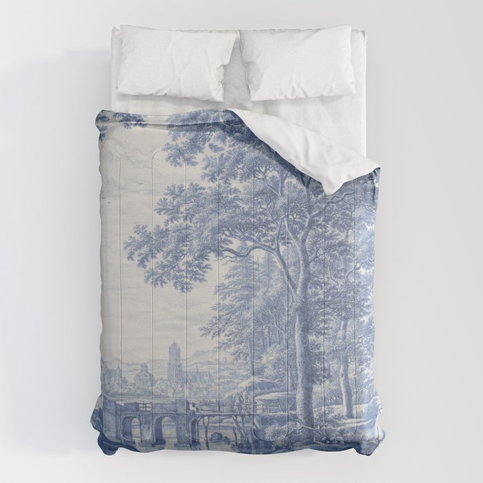 Vintage Italian Toile de Jouy Comforter Gallery Image 1