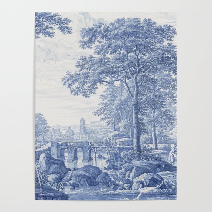 Vintage Italian Toile de Jouy Poster Gallery Image 1