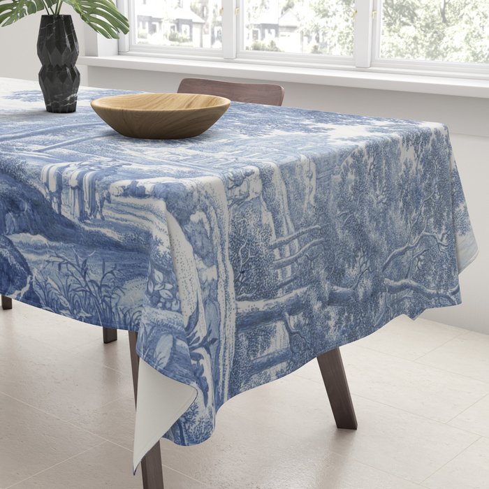 Vintage Italian Toile de Jouy Tablecloth Gallery Image 3