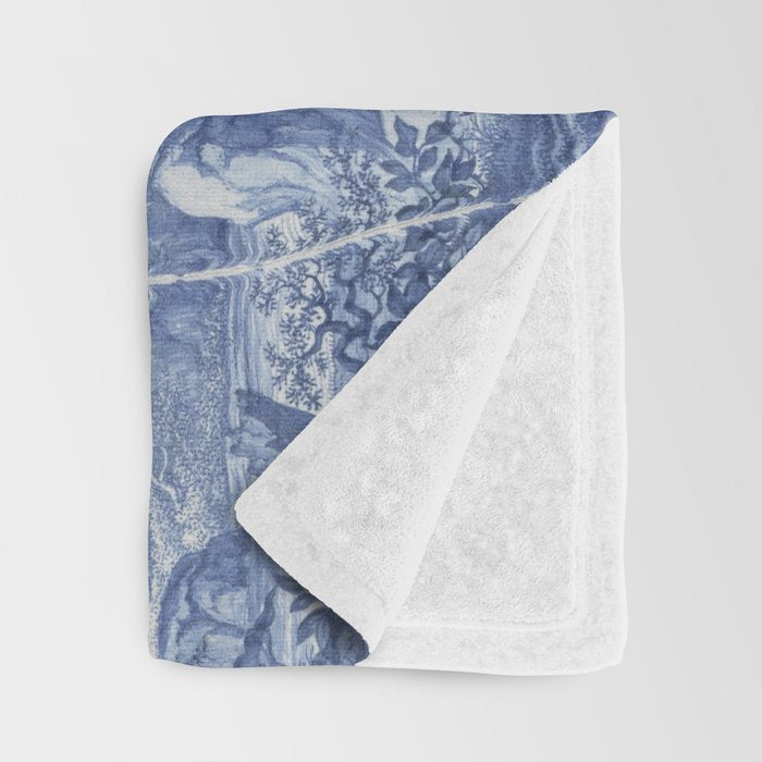 Vintage Italian Toile de Jouy Throw Blanket Gallery Image 3