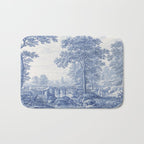 Vintage Italian Toile de Jouy Bath Mat Gallery Image 1