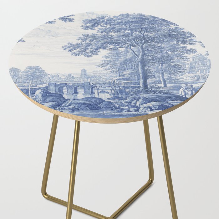 Vintage Italian Toile de Jouy Side Table Gallery Image 2