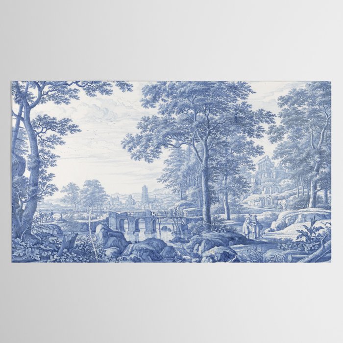 Vintage Italian Toile de Jouy Tablecloth Gallery Image 2