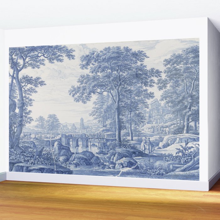 Vintage Italian Toile de Jouy Wall Mural Gallery Image 2
