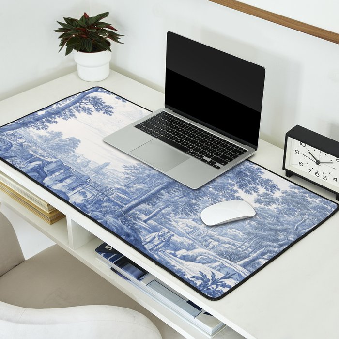 Vintage Italian Toile de Jouy Desk Mat Gallery Image 2