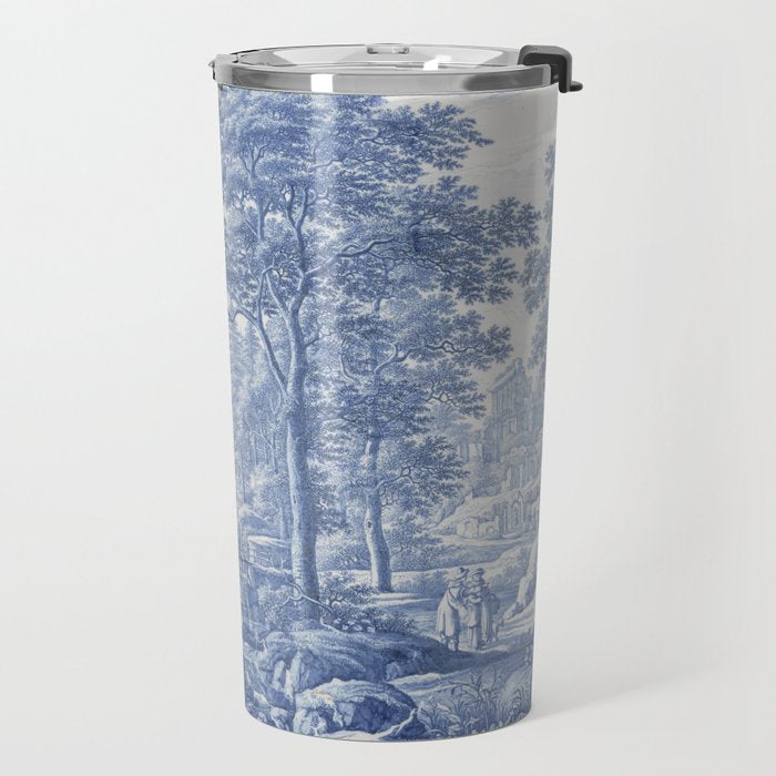 Vintage Italian Toile de Jouy Travel Mug Gallery Image 2