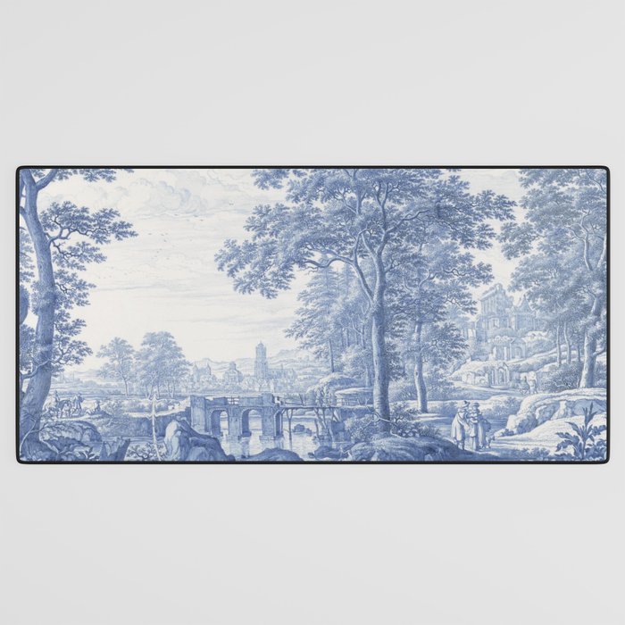 Vintage Italian Toile de Jouy Desk Mat Gallery Image 3