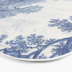 Vintage Italian Toile de Jouy Bath Mat Gallery Image 3