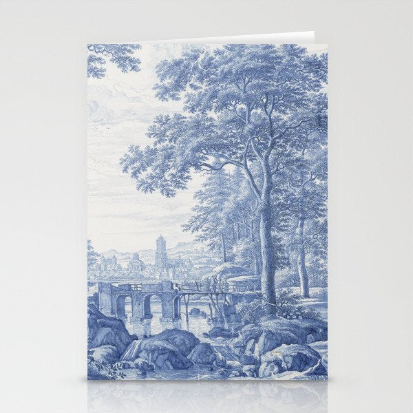Vintage Italian Toile de Jouy Stationery Card Gallery Image 2