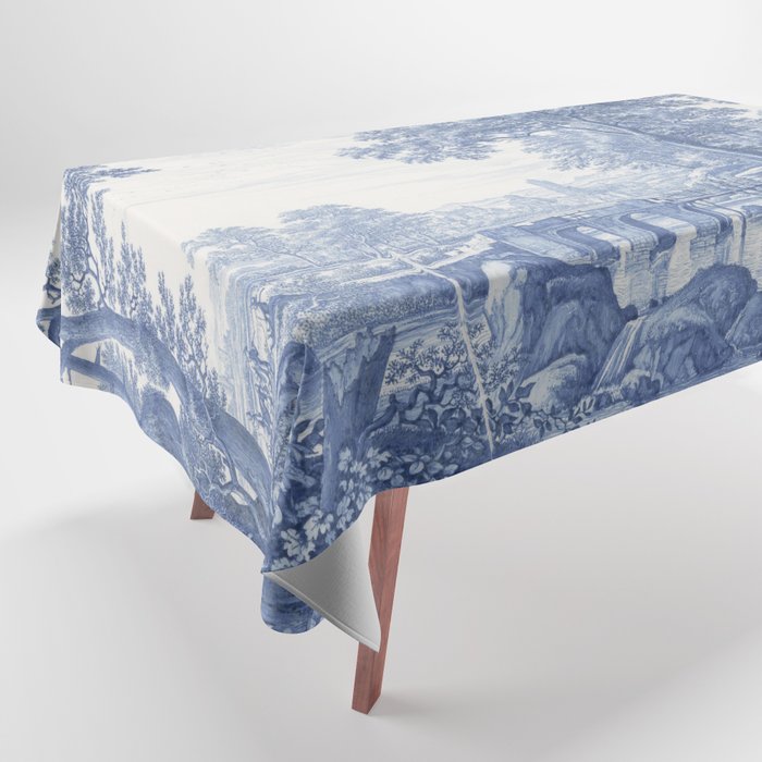 Vintage Italian Toile de Jouy Tablecloth Gallery Image 1