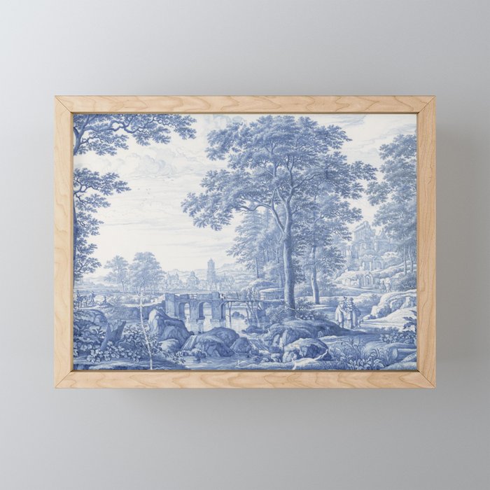 Vintage Italian Toile de Jouy Mini Art Print Gallery Image 1