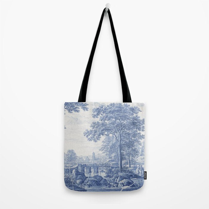 Vintage Italian Toile de Jouy Tote Bag Gallery Image 2