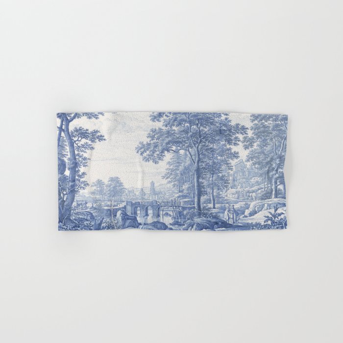Vintage Italian Toile de Jouy Bath Towel Gallery Image 1