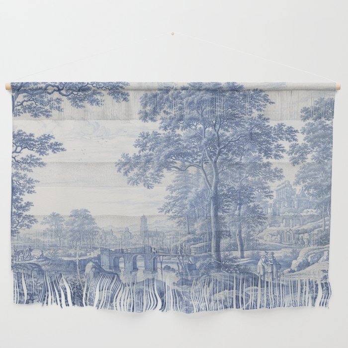 Vintage Italian Toile de Jouy Wall Hanging Gallery Image 1