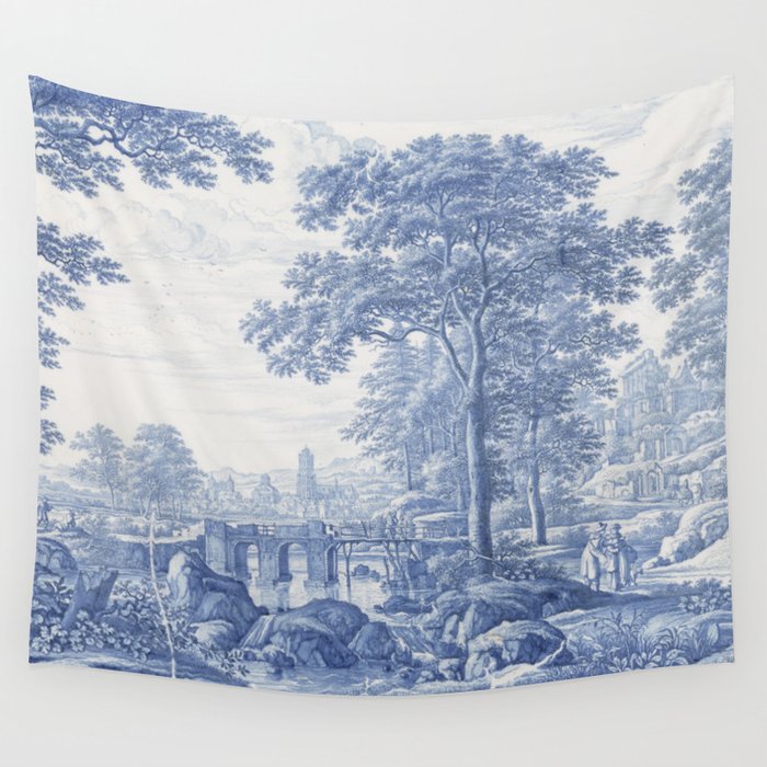 Vintage Italian Toile de Jouy Wall Tapestry Gallery Image 4