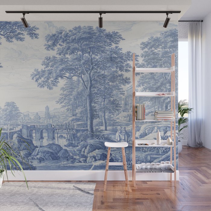 Vintage Italian Toile de Jouy Wall Mural Gallery Image 1