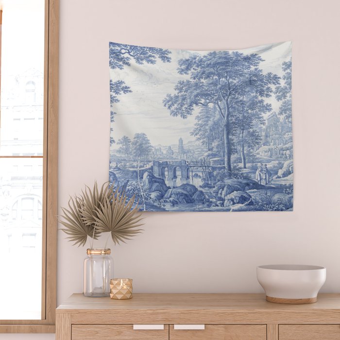 Vintage Italian Toile de Jouy Wall Tapestry Gallery Image 2