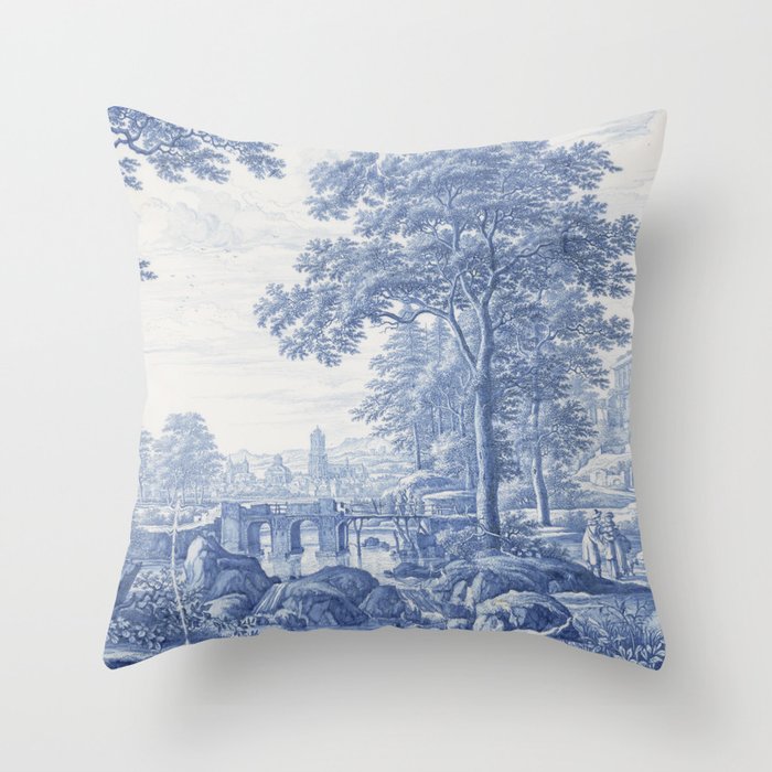Vintage Italian Toile de Jouy Throw Pillow Gallery Image 6