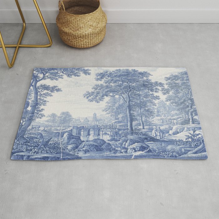 Vintage Italian Toile de Jouy Rug Gallery Image 1
