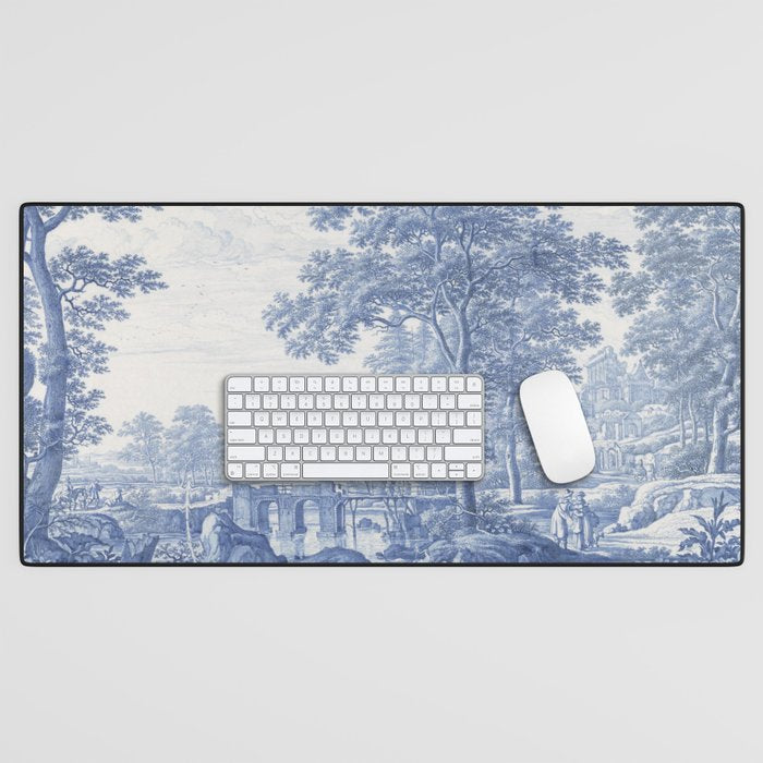 Vintage Italian Toile de Jouy Desk Mat Gallery Image 1