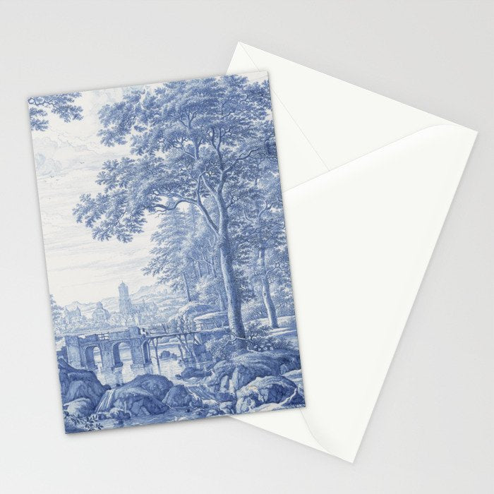 Vintage Italian Toile de Jouy Stationery Card Gallery Image 2