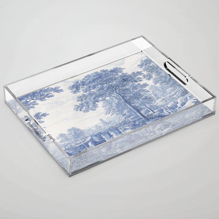 Vintage Italian Toile de Jouy Acrylic Tray Gallery Image 1