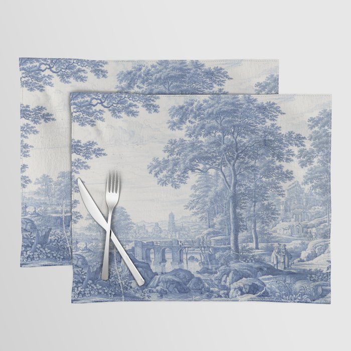 Vintage Italian Toile de Jouy Placemat Gallery Image 1
