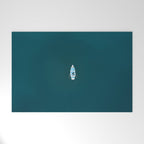 Minimalist Boat in blue Lake  Welcome Mat Gallery Image 1
