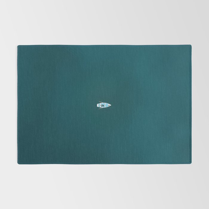 Minimalist Boat in blue Lake  Rug Gallery Image 2