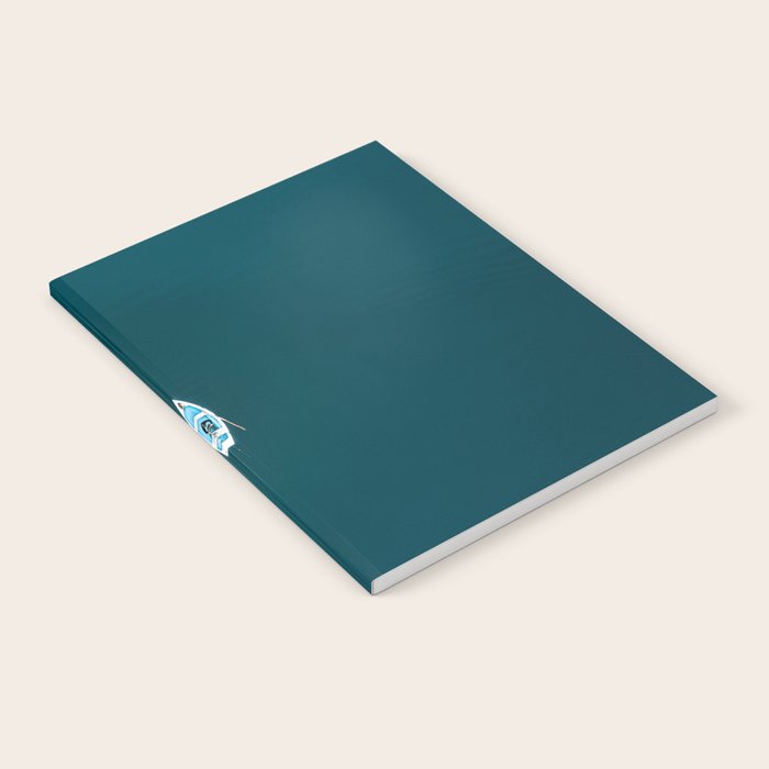 Minimalist Boat in blue Lake  Notebook Gallery Image 1