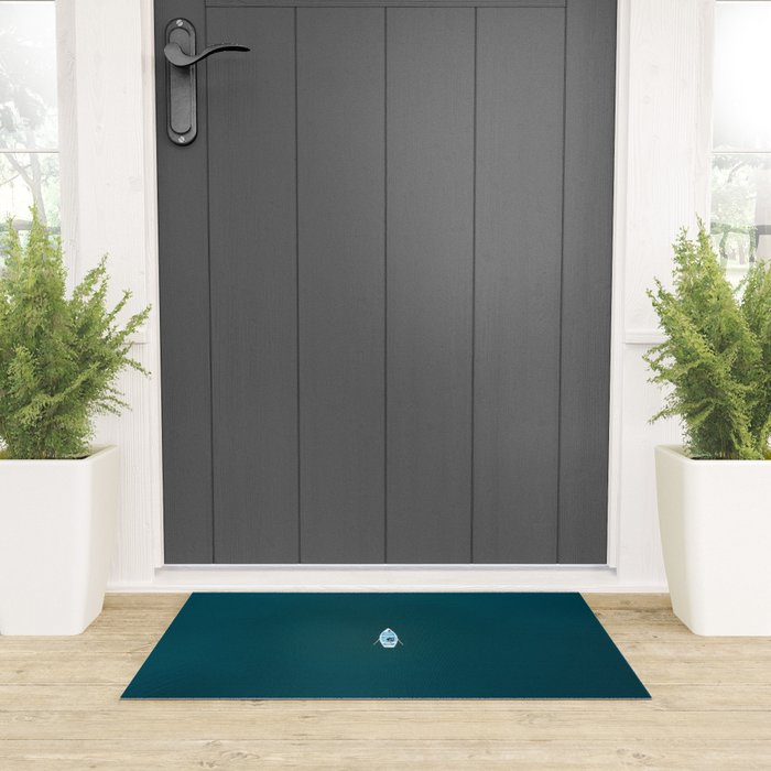 Minimalist Boat in blue Lake  Welcome Mat Gallery Image 3