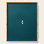 Minimalist Boat in blue Lake  Serving Tray Gallery Image 1
