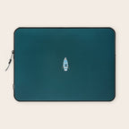 Minimalist Boat in blue Lake  Laptop Sleeve Gallery Image 1