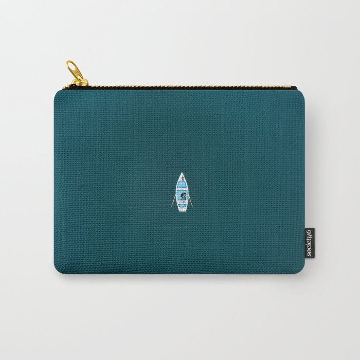 Minimalist Boat in blue Lake  Carry All Pouch Gallery Image 1
