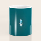Minimalist Boat in blue Lake  Coffee Mug Gallery Image 4